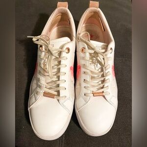 Ted Baker White and Pink Orulo Sneakers